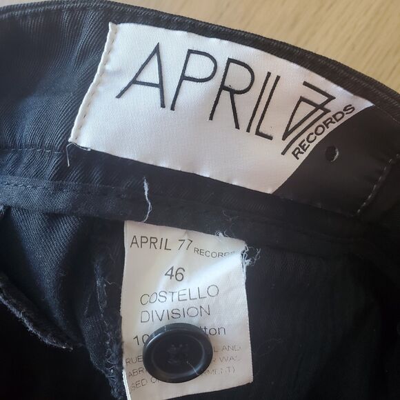 Men's April77 Records Costello Division Guitar Pick Black Slim Trousers 46 - Picture 5 of 5